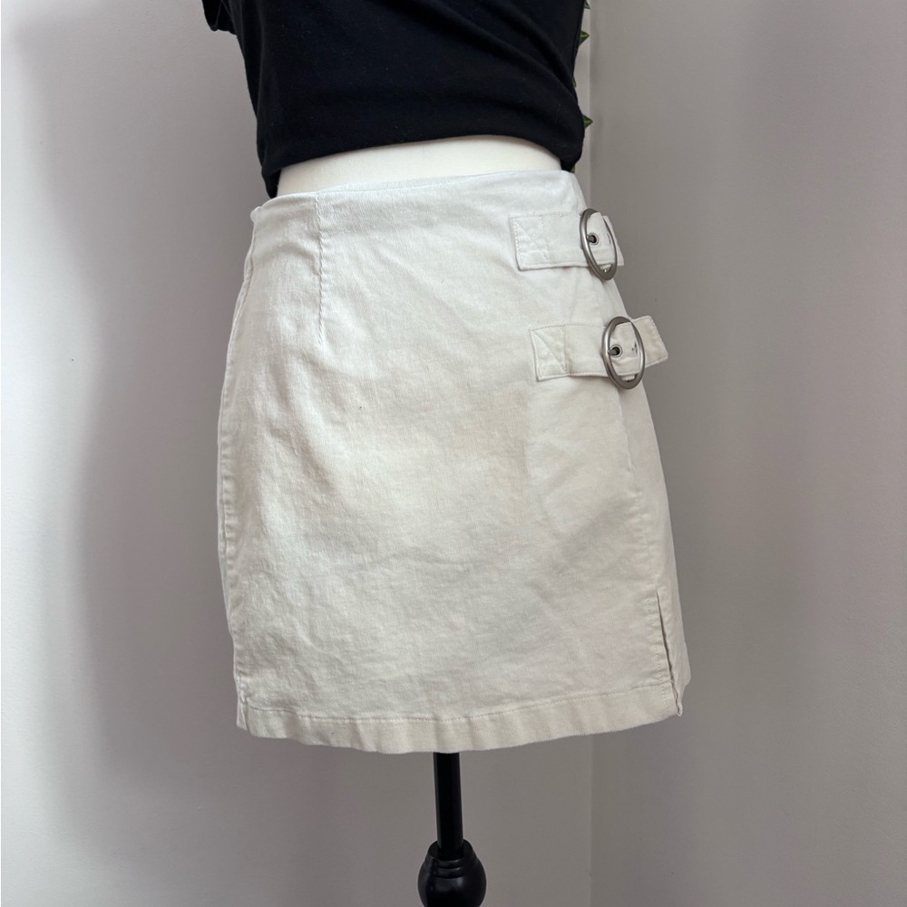 Forever 21 | Mini Skirt | Size S | Color White/Ivory | Corduroy, Buckles